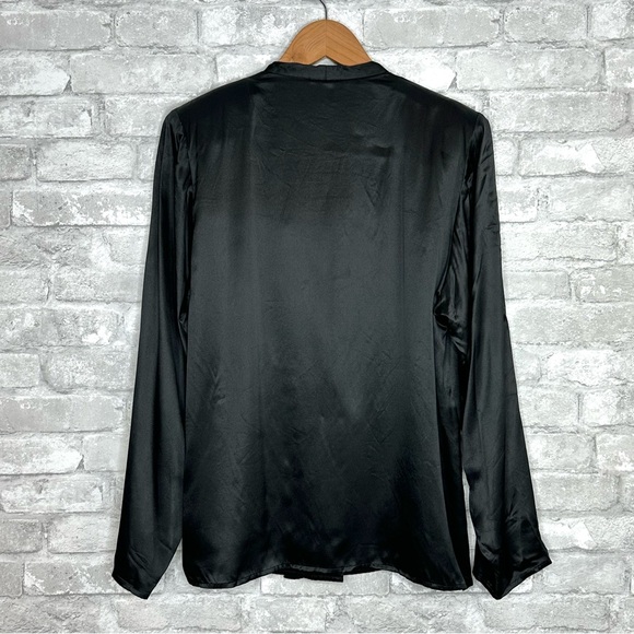 Vintage Victoria's Secret Silk Jacket Size Medium Oversized Blouse Top Black - Picture 9 of 13